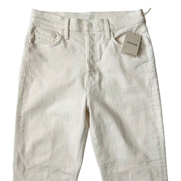 NEW Mother The Tripper Ankle Fray High Rise Flare Jean Play Date Cream Size 29 - Picture 3 of 9